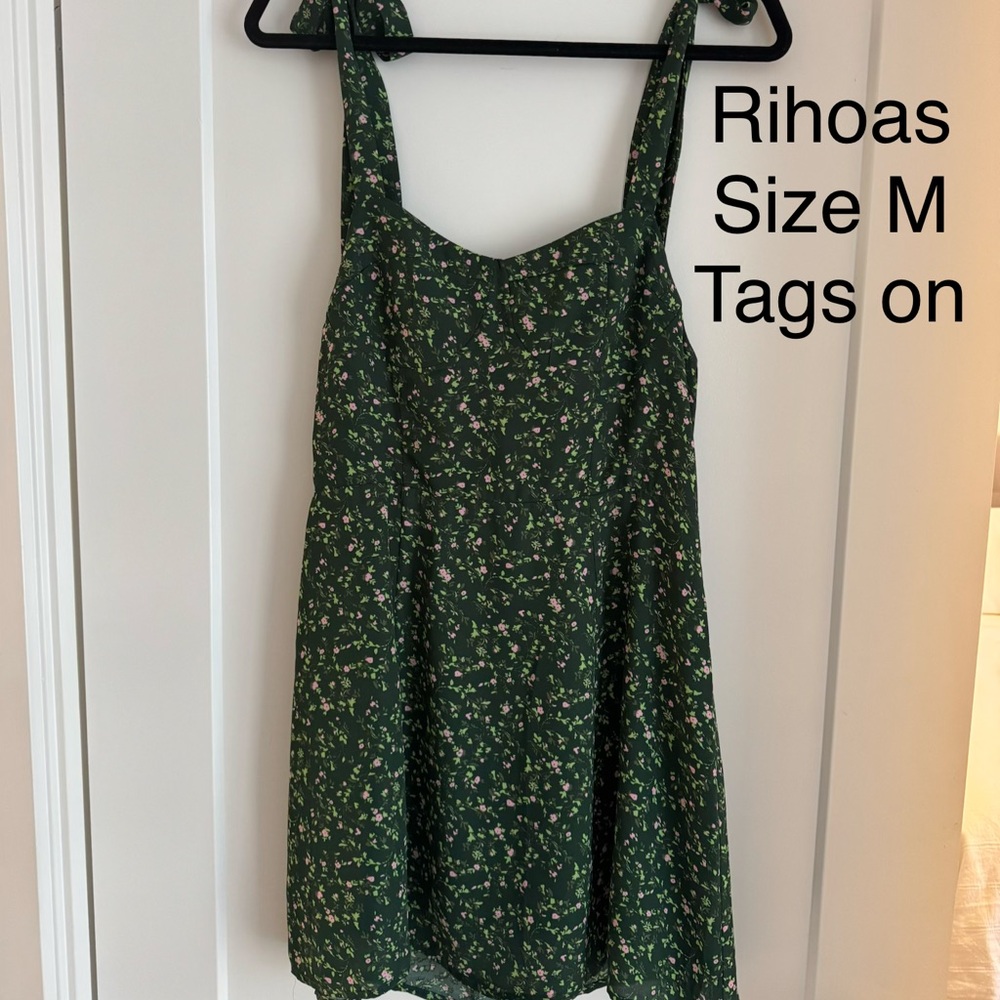 RIHOAS Dark Green Floral Sundress